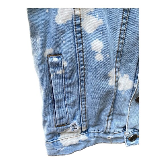 Carbon size Small S unisex denim jean jacket blue bleached distressed - Picture 6 of 11